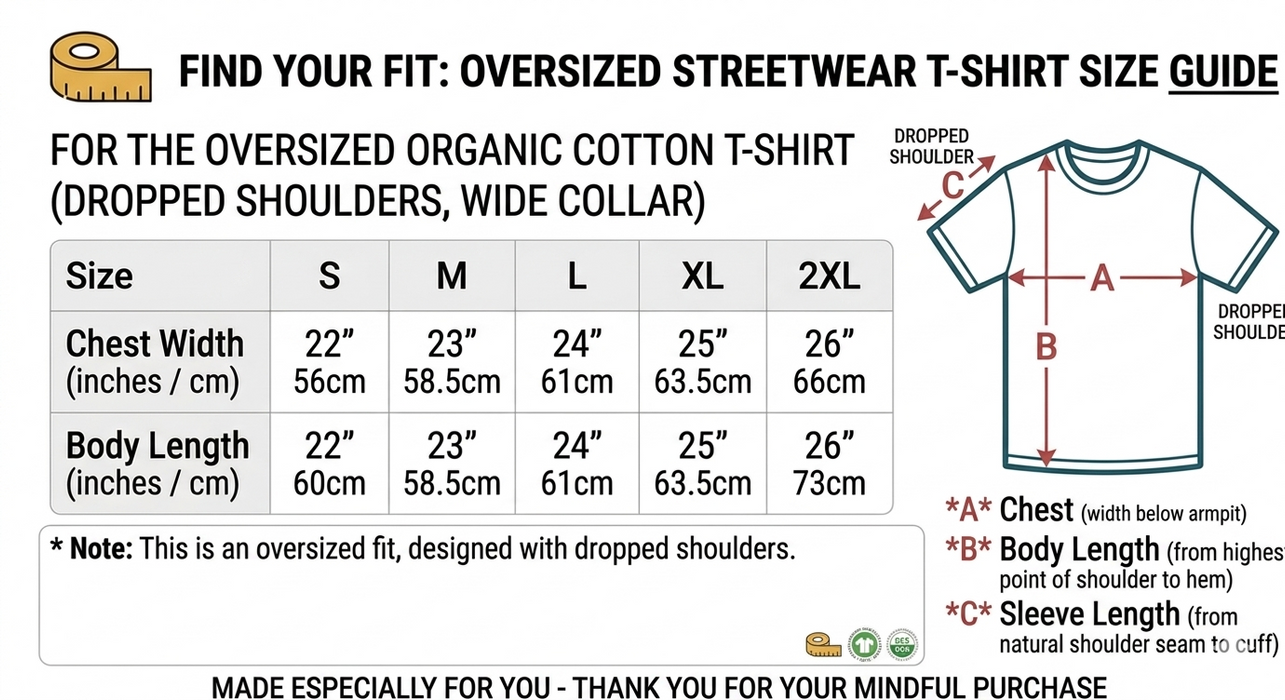 Unisex organic oversized high neck t-shirt
